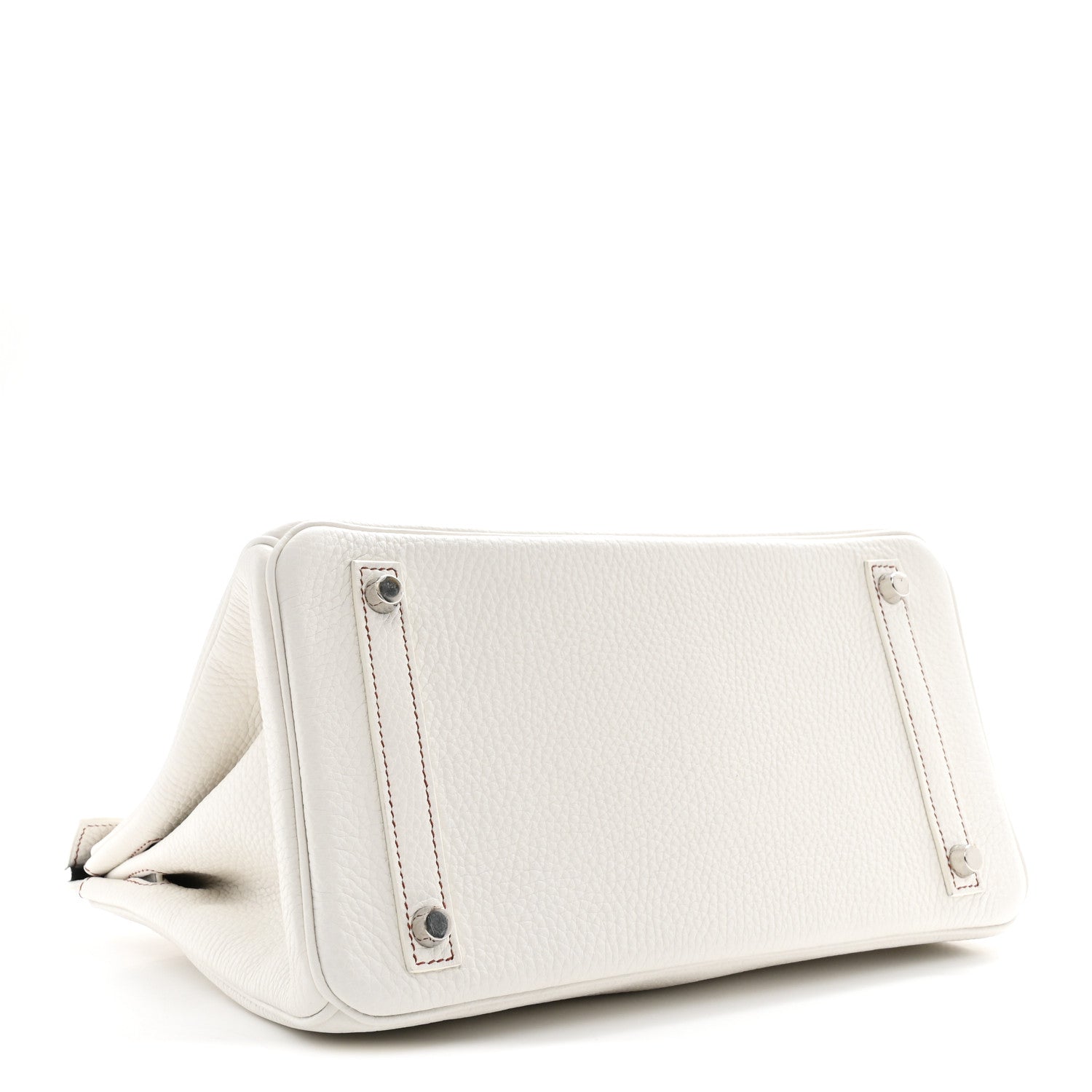 Hermes Taurillon Clemence Horseshoe Birkin 30 White Black 4 of 11