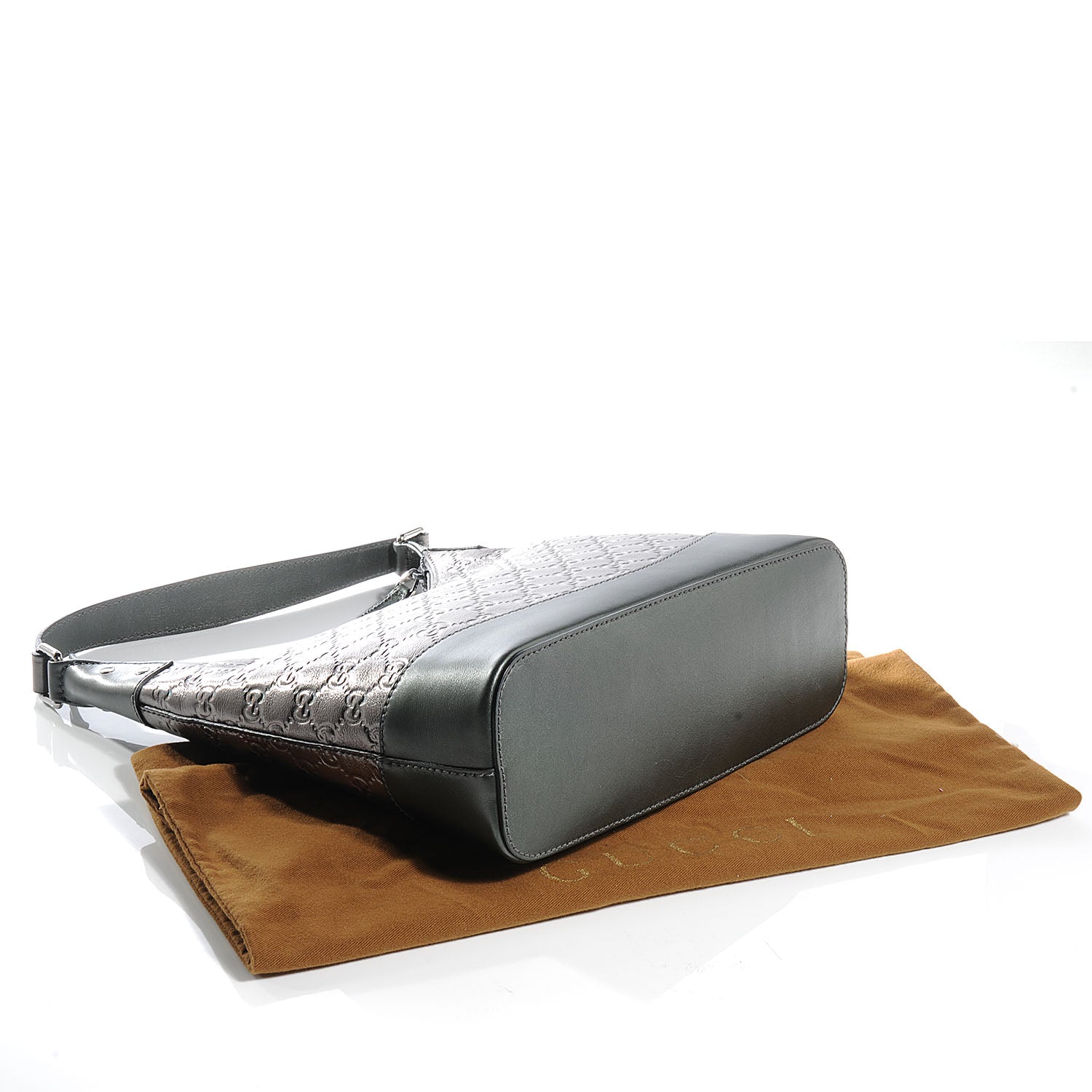 Gucci Guccissima Small Shoulder Bag Pewter 4 of 7