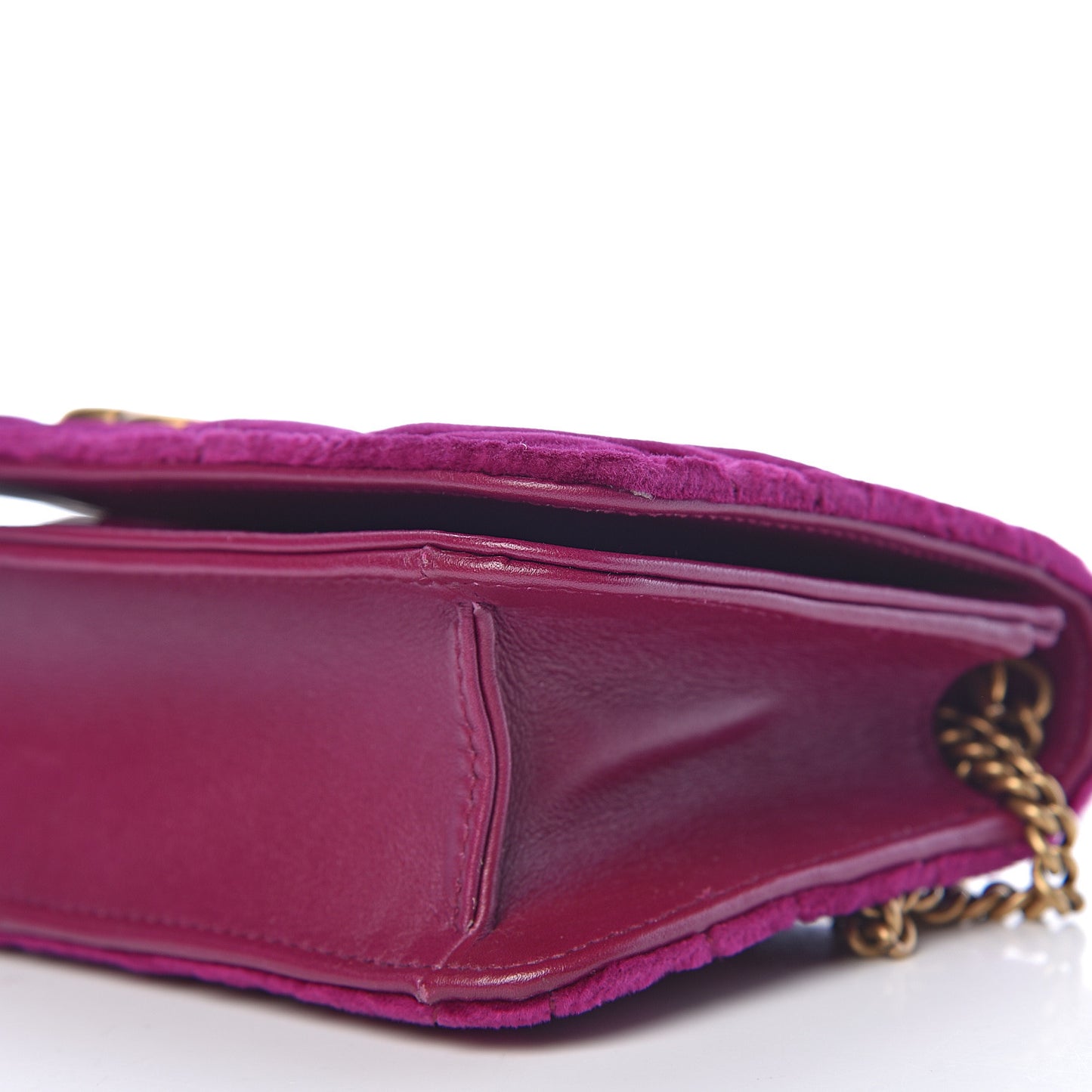 Velvet Matelasse GG Marmont Mini Bag Fuchsia Violet Cyclamen