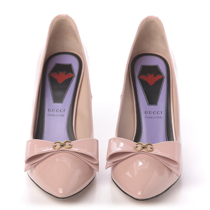 Gucci Patent GG Bow Sadie Spike High Heel Pumps 37 Perfect Pink 2 of 10