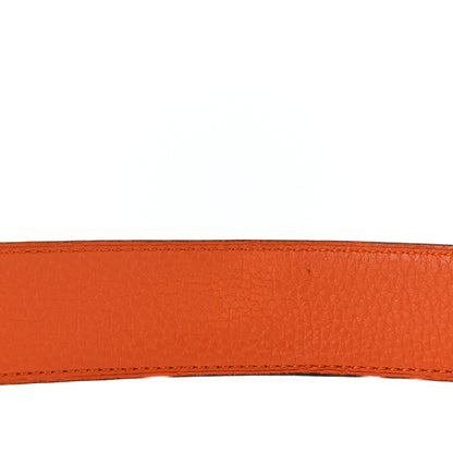 Hermes Box Togo 32mm Guilloche H Belt 90 36 Black Orange 6 of 10