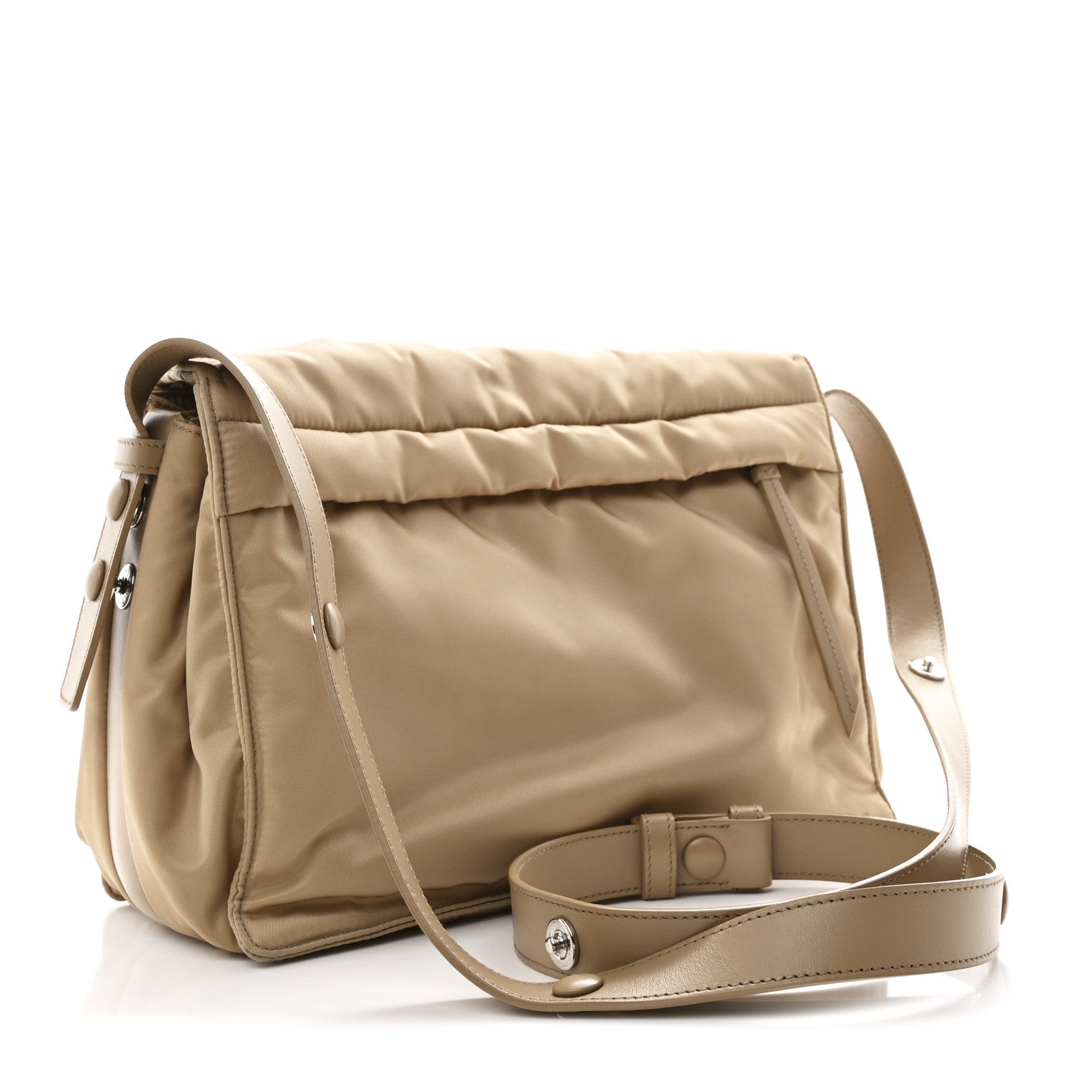 Prada Re-Nylon Vitello Padded Large Flap Shoulder Bag Deserto 3 of 13