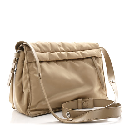 Prada Re-Nylon Vitello Padded Large Flap Shoulder Bag Deserto 3 of 13