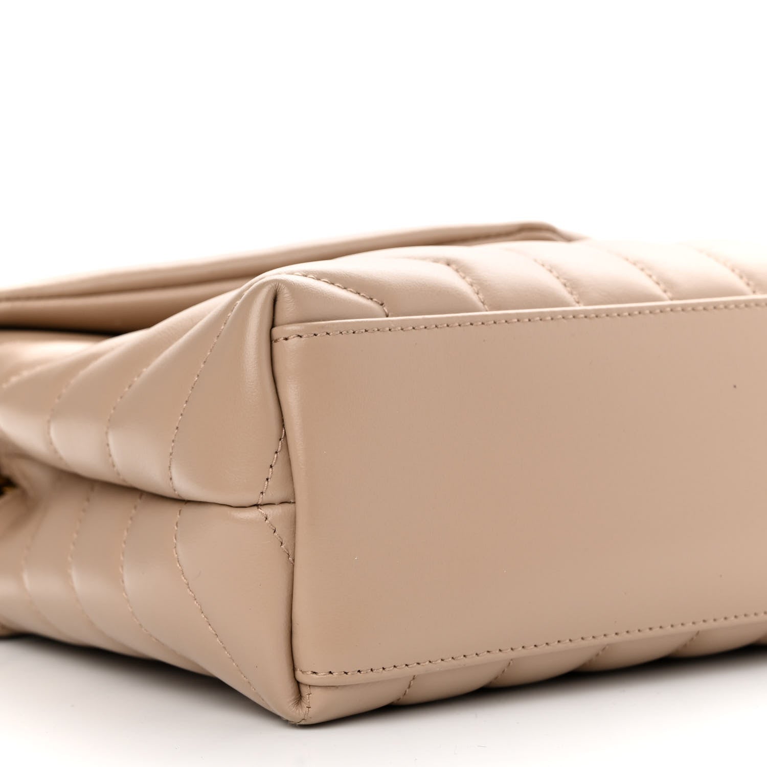 Saint Laurent Calfskin Y Quilted Monogram Small Loulou Chain Satchel Dark Beige 10 of 11