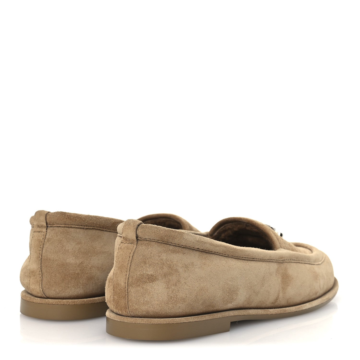 Chanel Suede Calfskin CC Loafers 38 Dark Beige 5 of 11