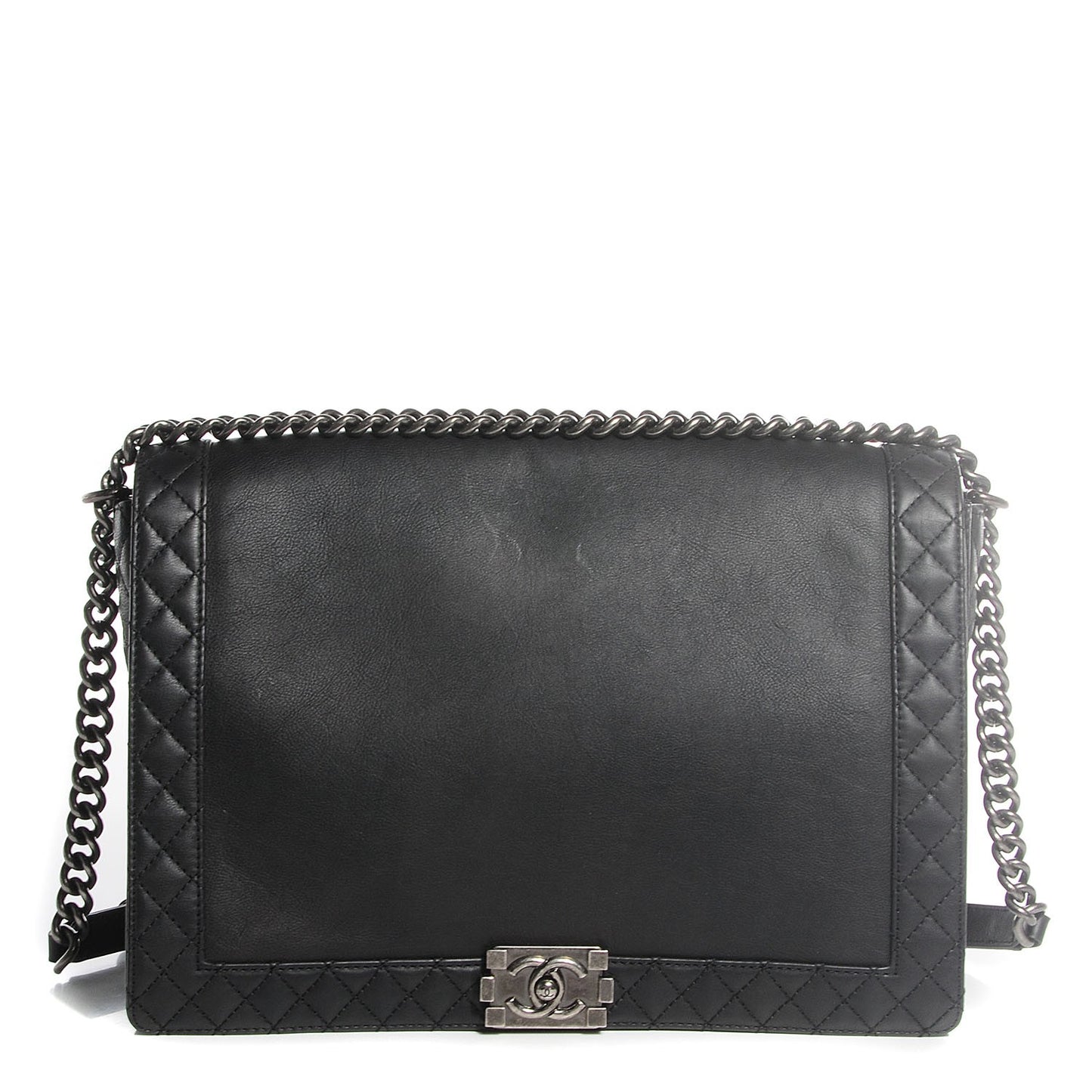 Calfskin Large Boy Reverso Flap Black