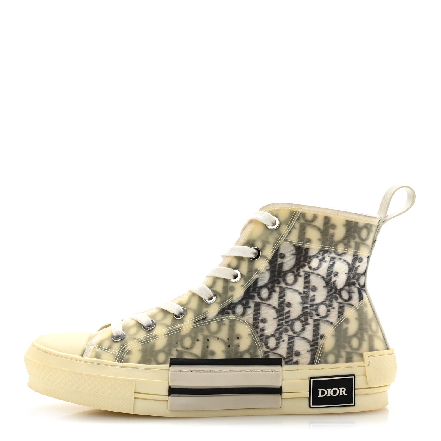 Christian Dior Technical Canvas Oblique B23 High Top Sneakers 39 White Black 1 of 9