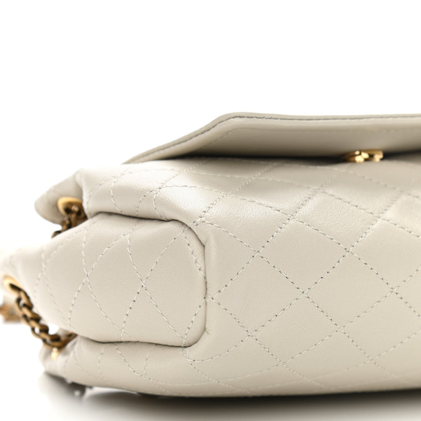 Lambskin Quilted Monogram Mini Nolita Blanc Vintage