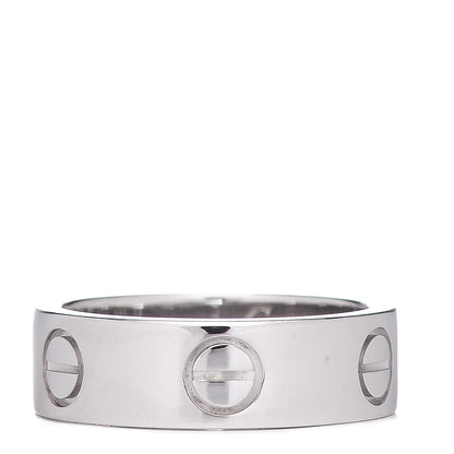 Cartier 18K White Gold 5.5mm LOVE Ring 49 4.75 1 of 5