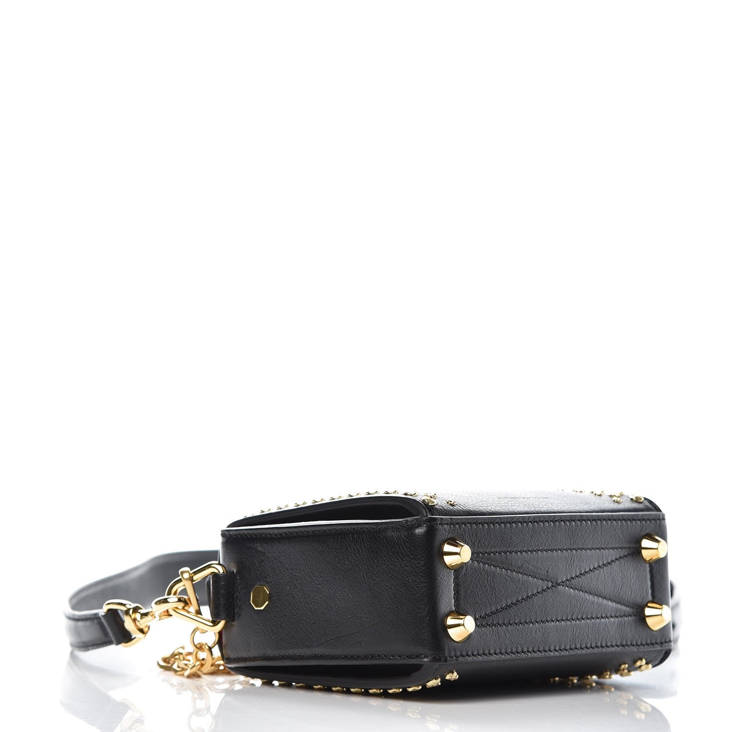 Alexander McQueen Grained Calfskin Studded Box Shoulder Bag 16 Black 6 of 16