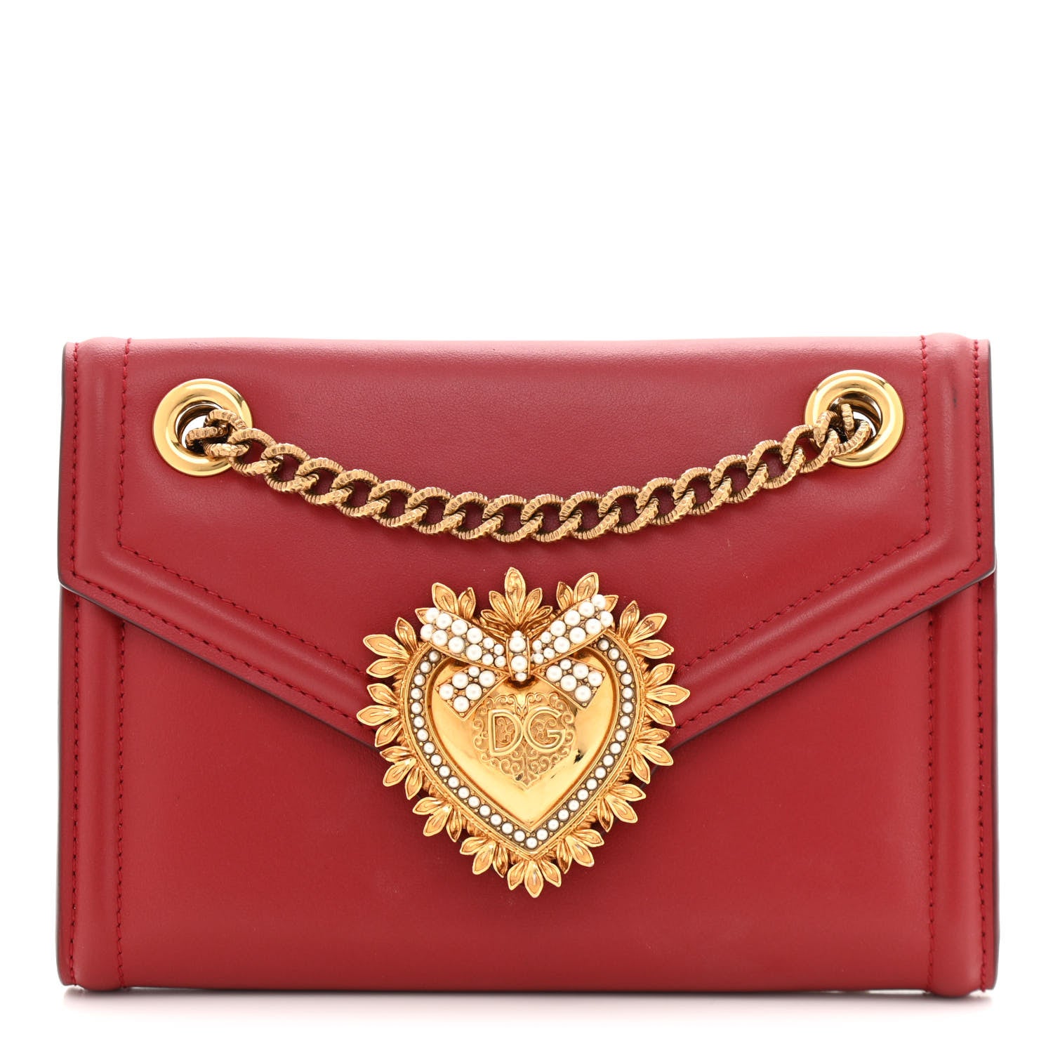 Dolce & Gabbana Smooth Calfskin Mini Devotion Crossbody Bag Red 1 of 10