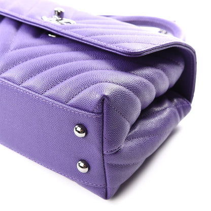 Chanel Caviar Chevron Quilted Mini Coco Handle Flap Purple 6 of 11