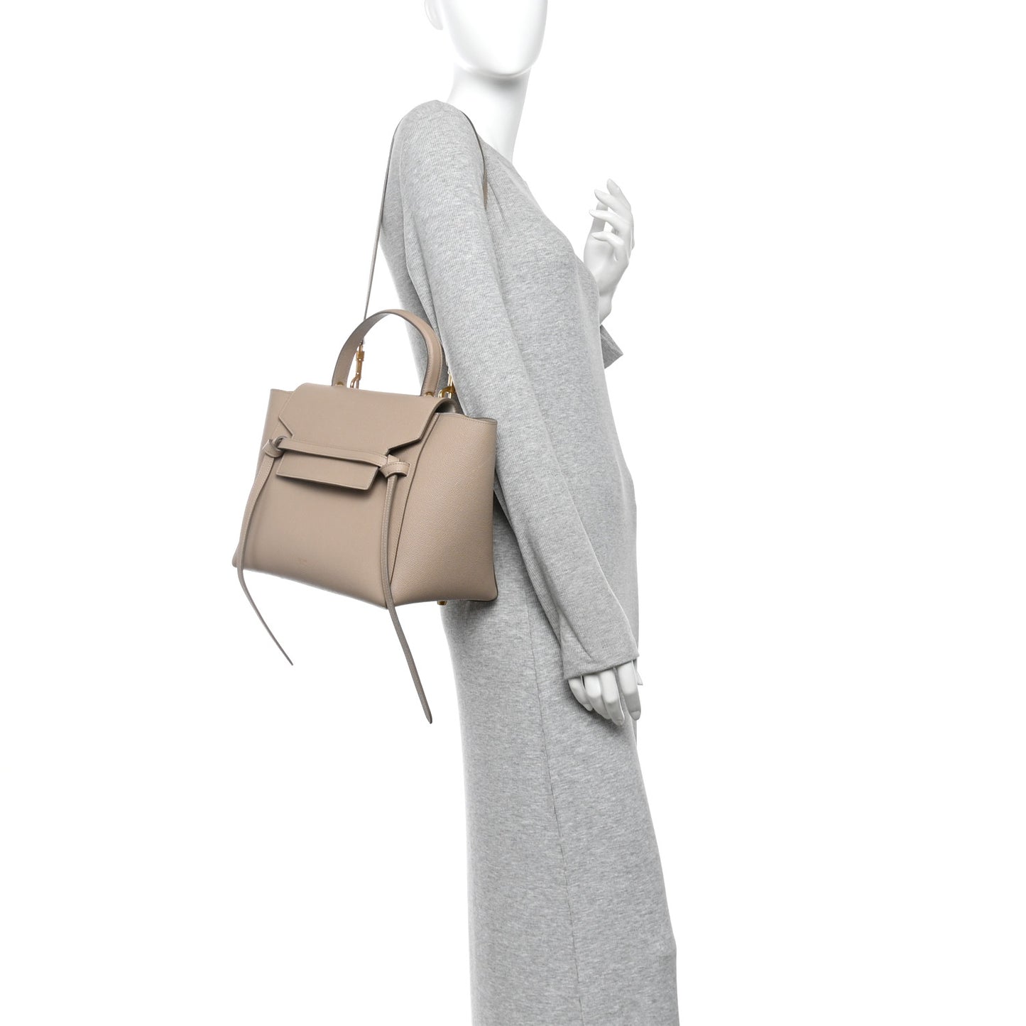 Grained Calfskin Mini Belt Bag Light Taupe