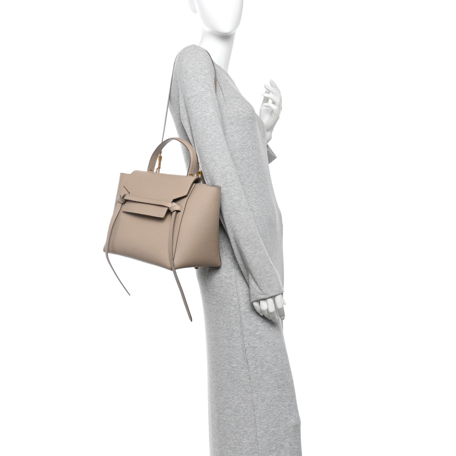 Celine Grained Calfskin Mini Belt Bag Light Taupe 2 of 10