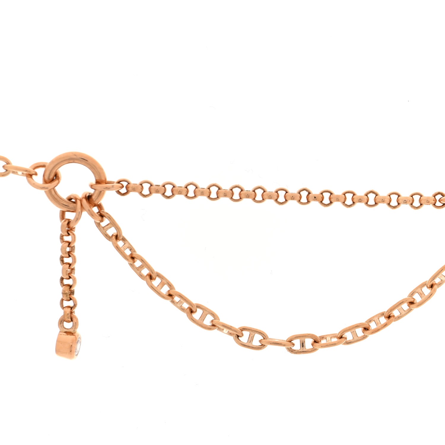 Hermes 18K Rose Gold Diamond Chaine d'Ancre Chaos Necklace 9 of 10