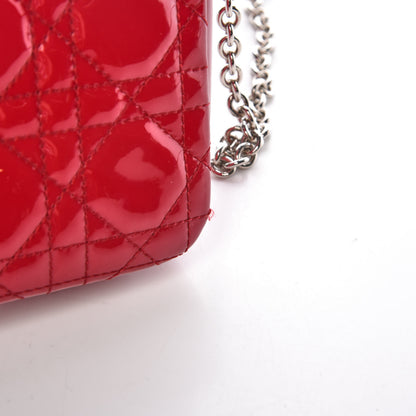 Christian Dior Patent Cannage New Lock Pouch Red 10 of 12