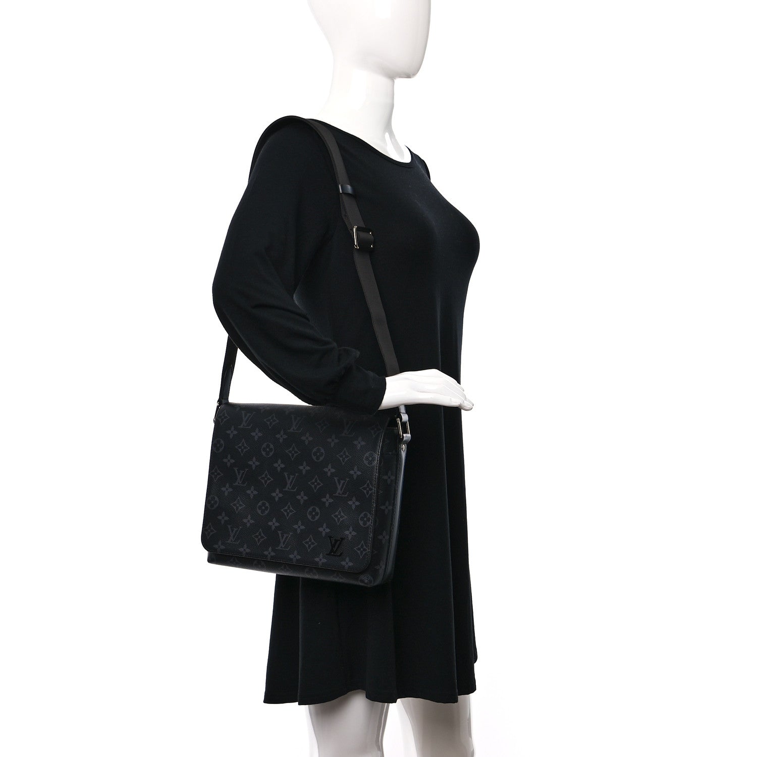 Louis Vuitton Monogram Eclipse District PM Black 2 of 8
