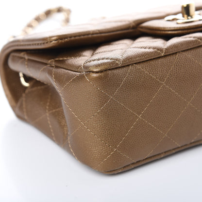 Chanel Metallic Caviar Quilted Mini Rectangular Flap Bronze 8 of 14