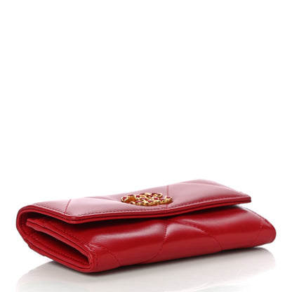 Chanel Goatskin Quilted Chanel 19 Flap Wallet Red 4 of 11