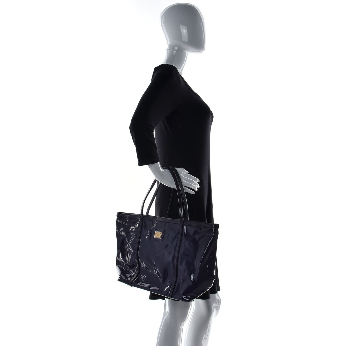 Patent Shopping Tote Purple
