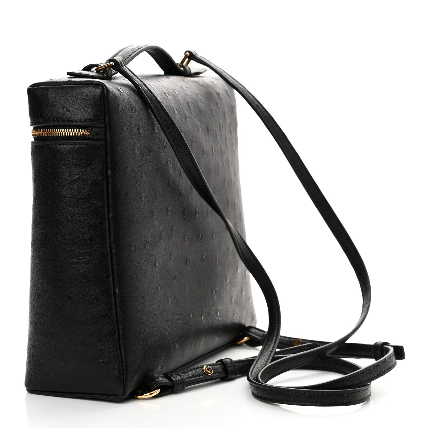 Loro Piana Ostrich L23.5 Extra Pocket Backpack Black 3 of 10