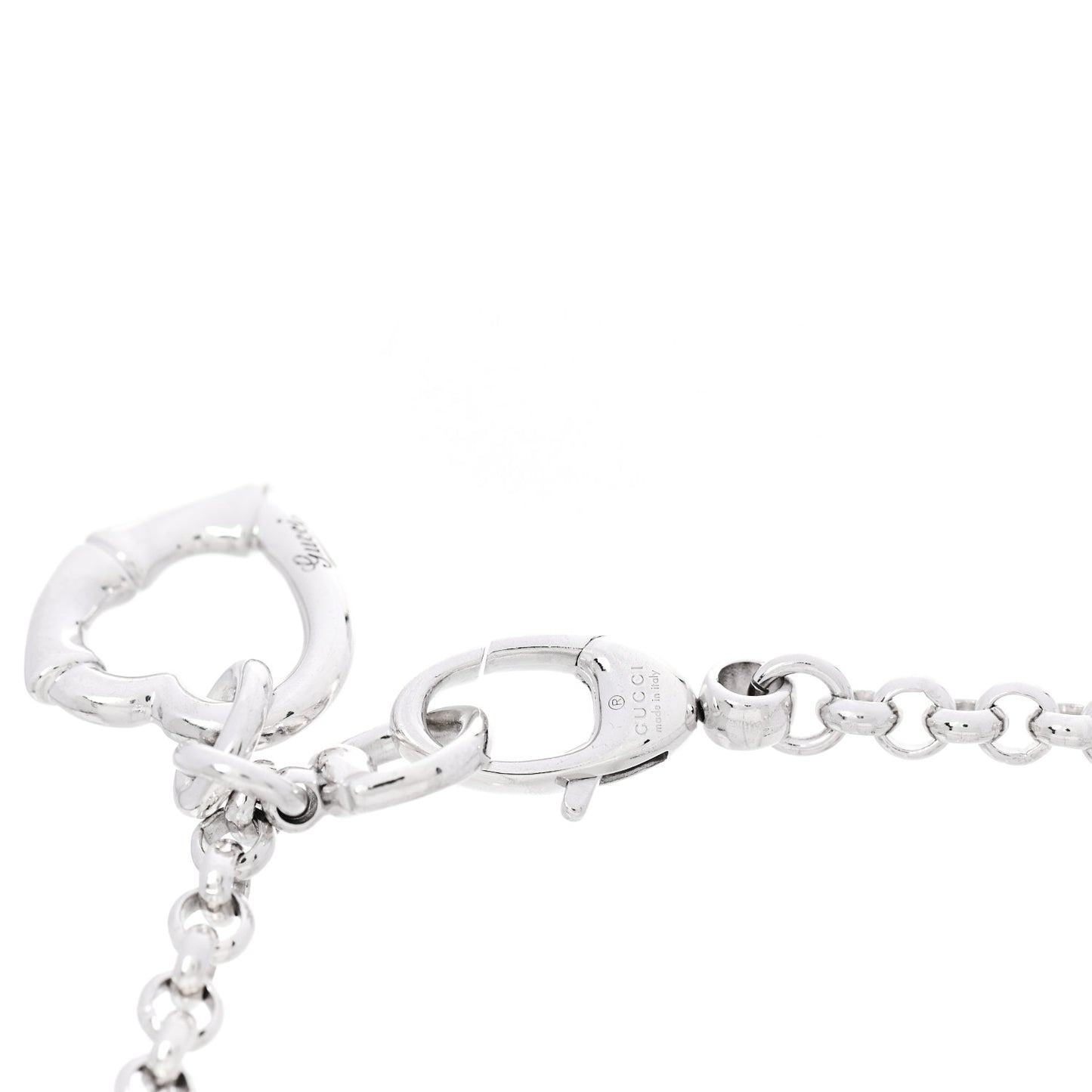 Sterling Silver Bamboo Heart Charm Bracelet