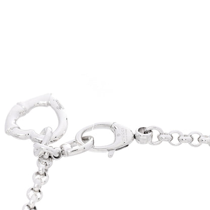 Gucci Sterling Silver Bamboo Heart Charm Bracelet 3 of 4