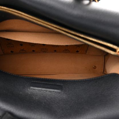 MCM Grained Calfskin Medium Milla Tote Black 6 of 11