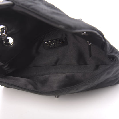 Chanel Satin Embroidered Medium Camellia Flap Black 5 of 13
