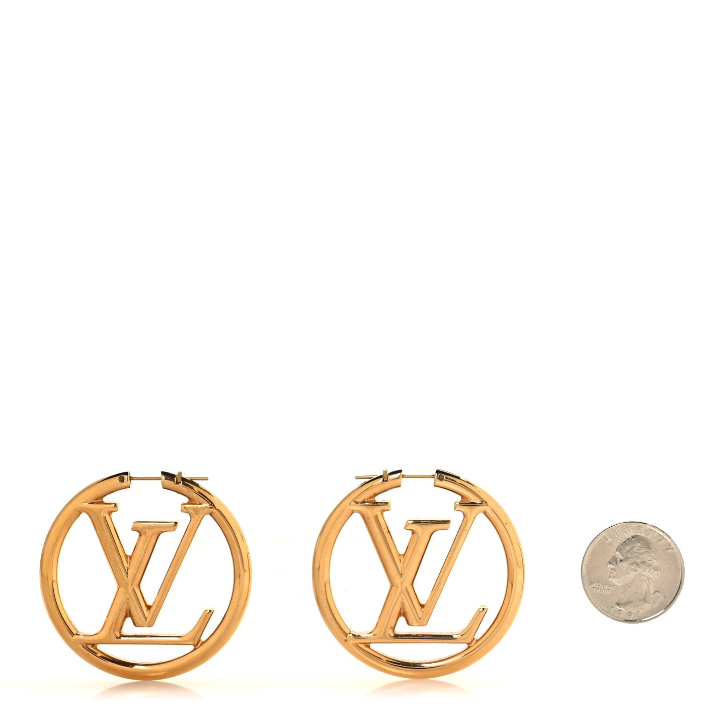 Metal Louise Hoop Earrings Gold