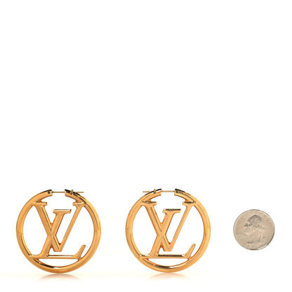 Louis Vuitton Metal Louise Hoop Earrings Gold 2 of 4