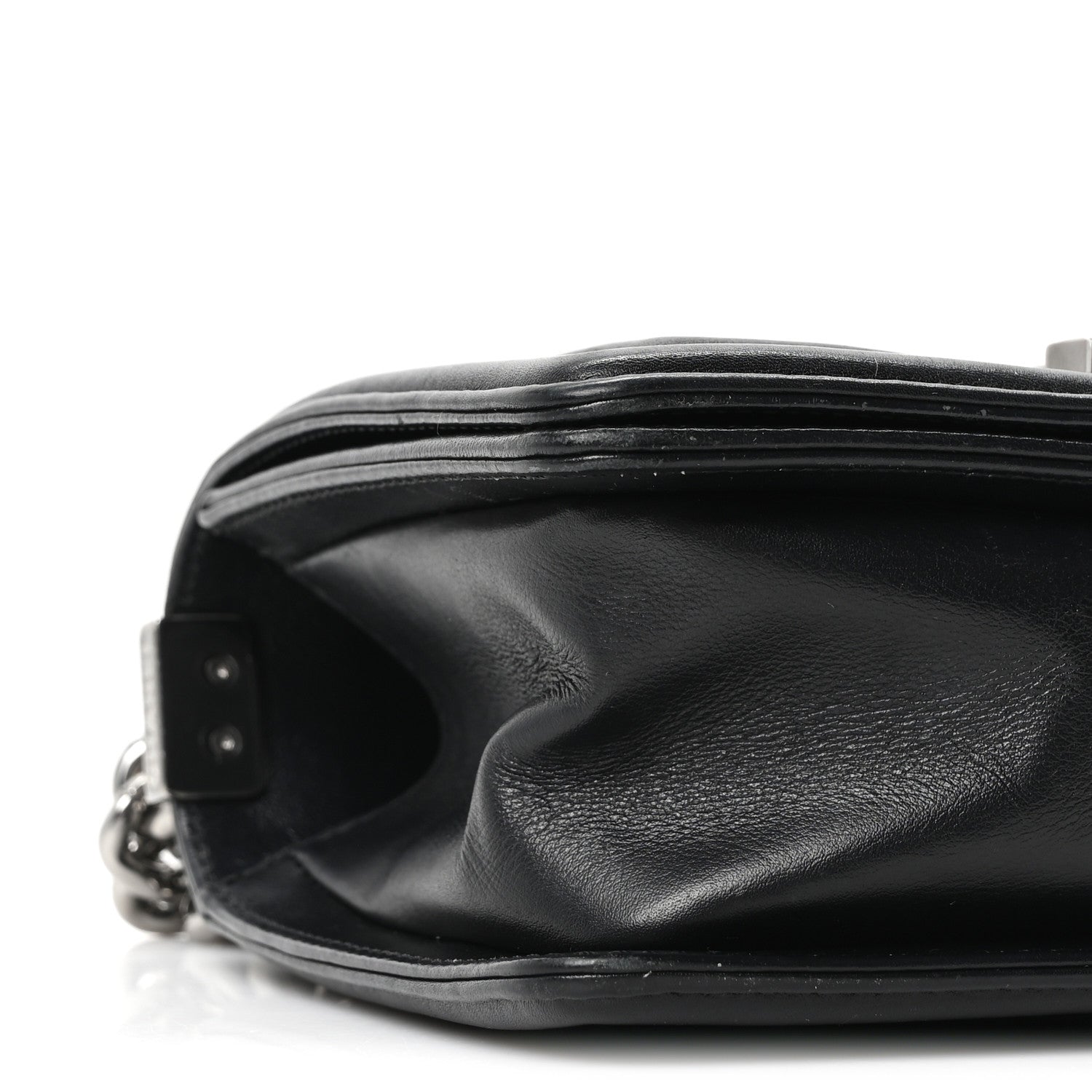 Chanel Calfskin Perforated Chevron Quilted Small Boy Flap Black 8 of 9