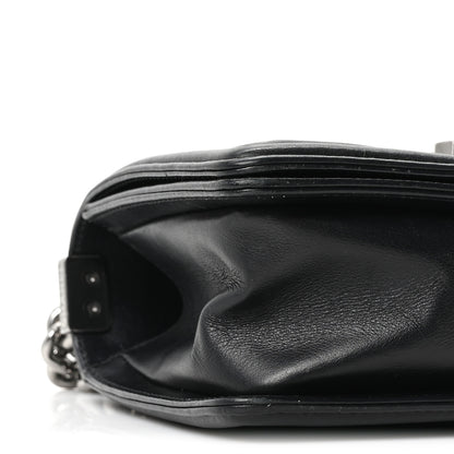 Chanel Calfskin Perforated Chevron Quilted Small Boy Flap Black 8 of 9