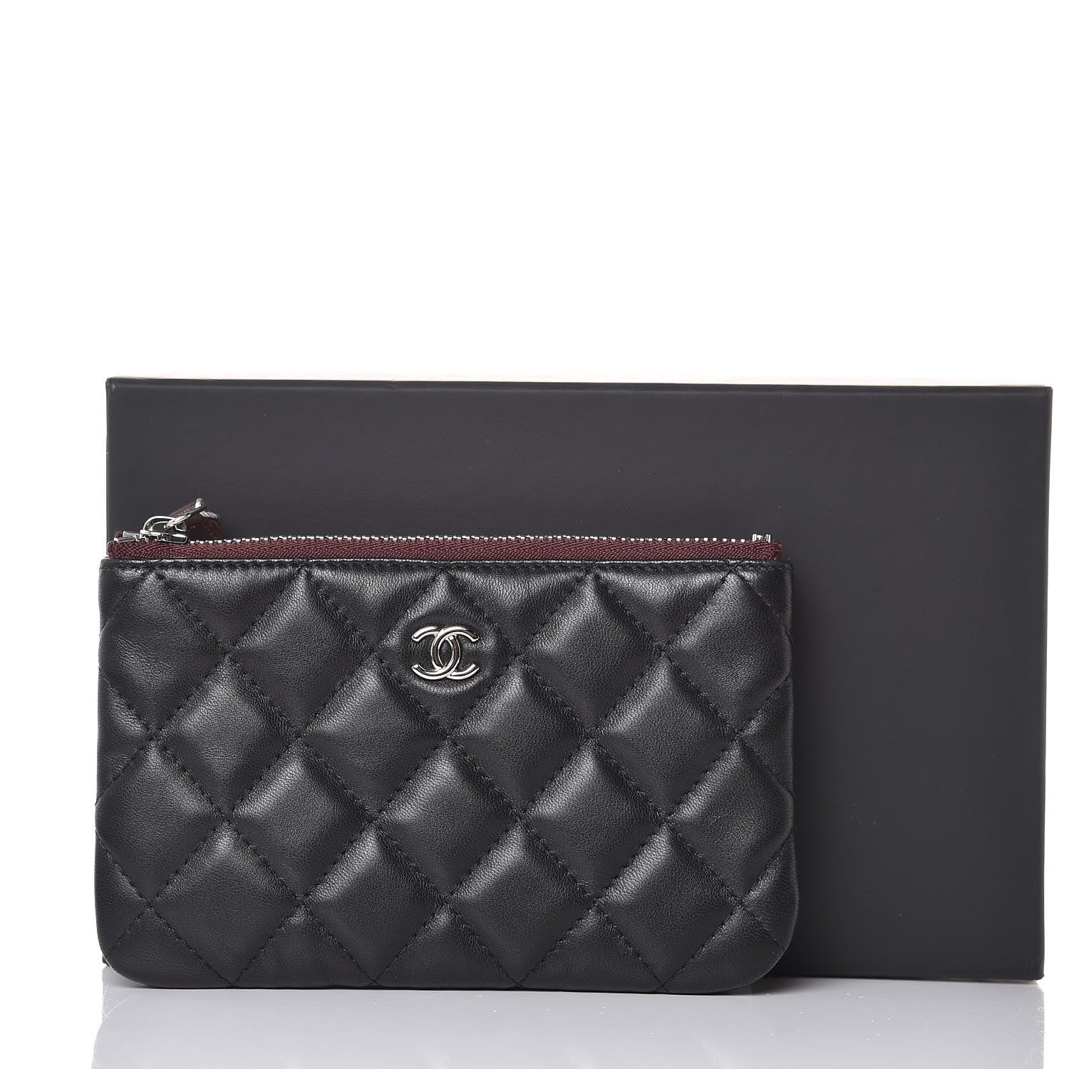 Chanel Lambskin Quilted Small Cosmetic Case Black 8 of 8
