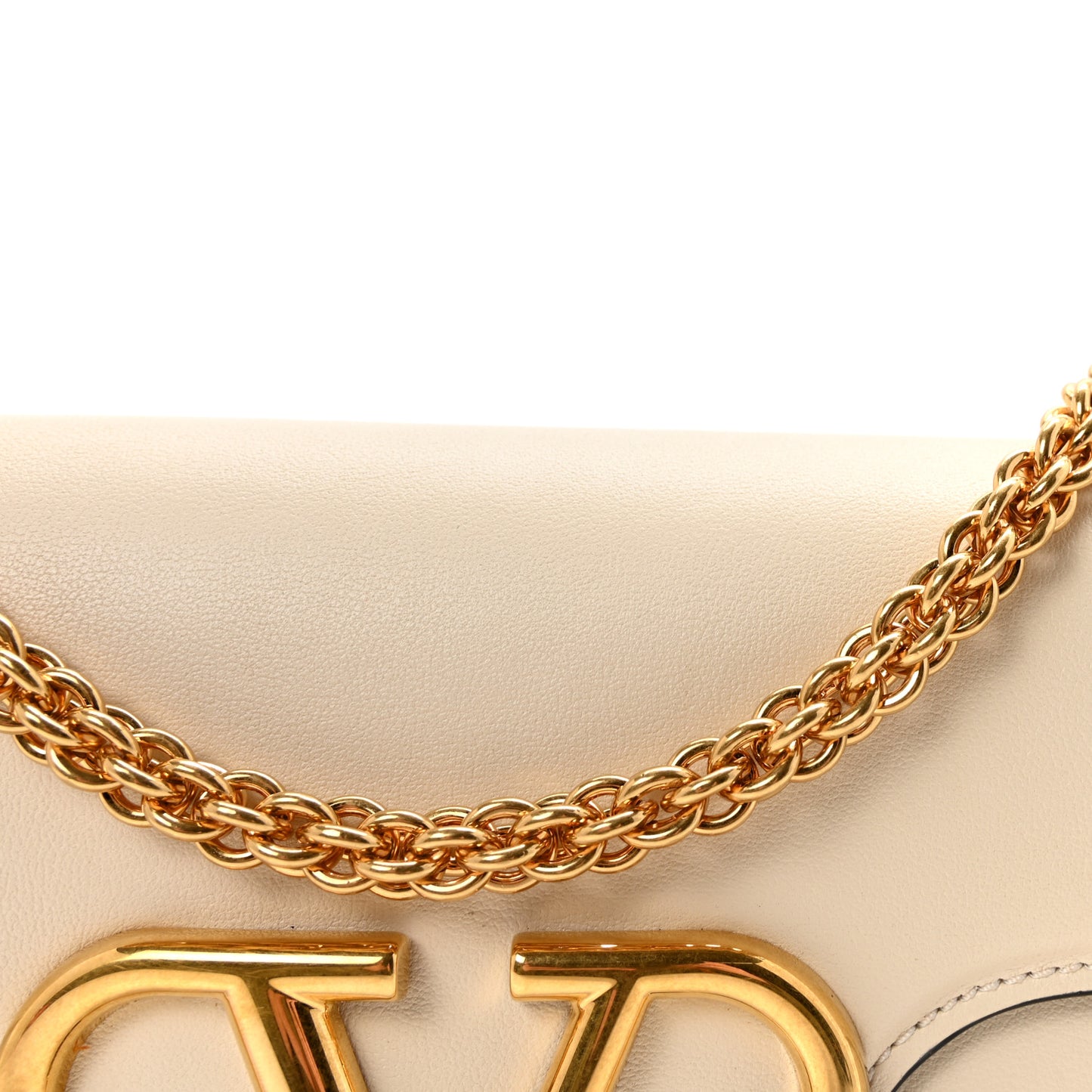 Calfskin Vlogo Loco Shoulder Bag Light Ivory