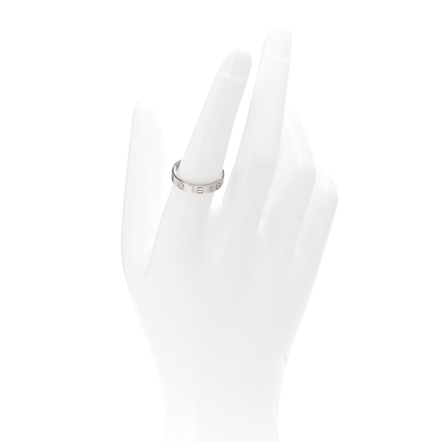 18K White Gold 3.5mm LOVE Wedding Band Ring 55 7.25