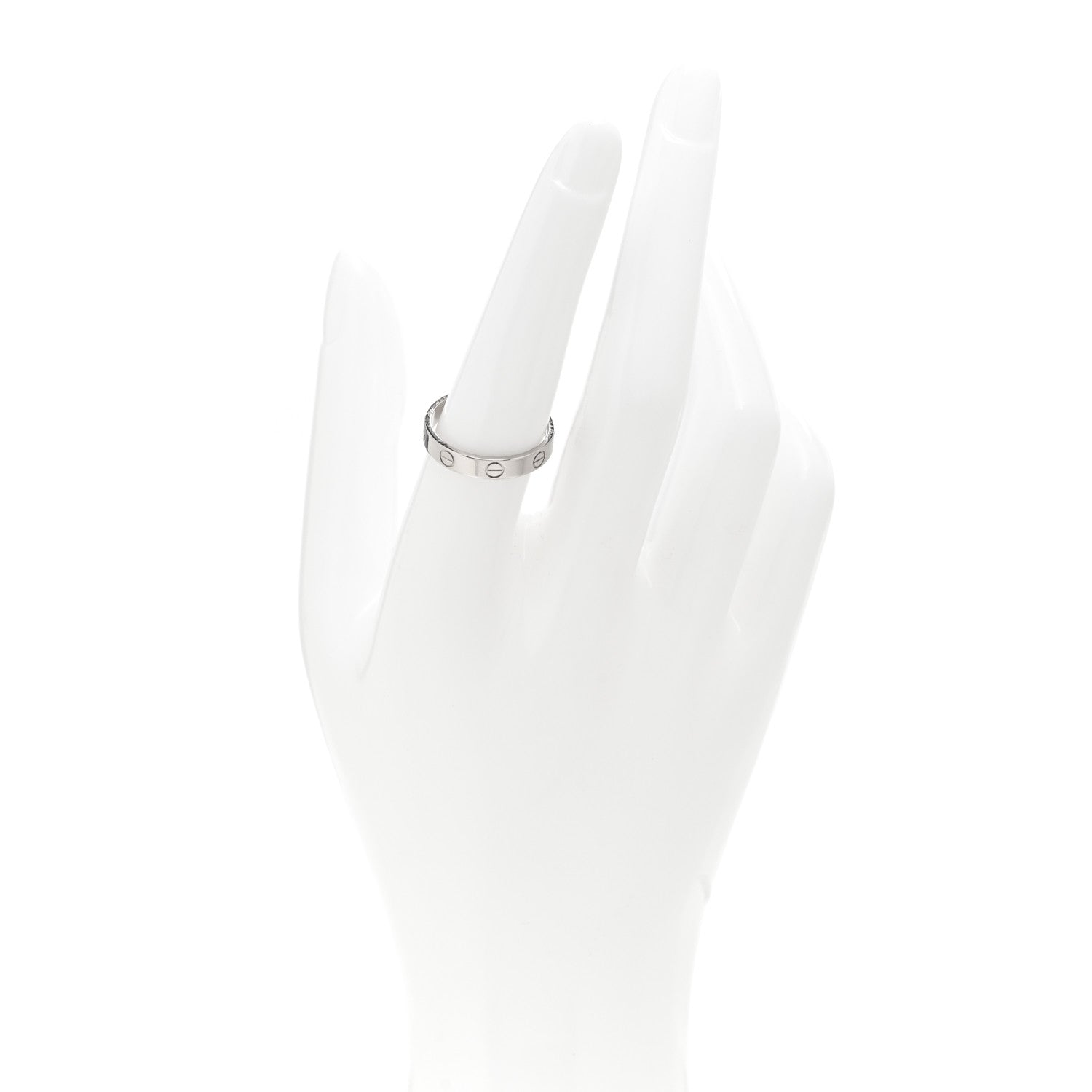 Cartier 18K White Gold 3.5mm LOVE Wedding Band Ring 55 7.25 2 of 4