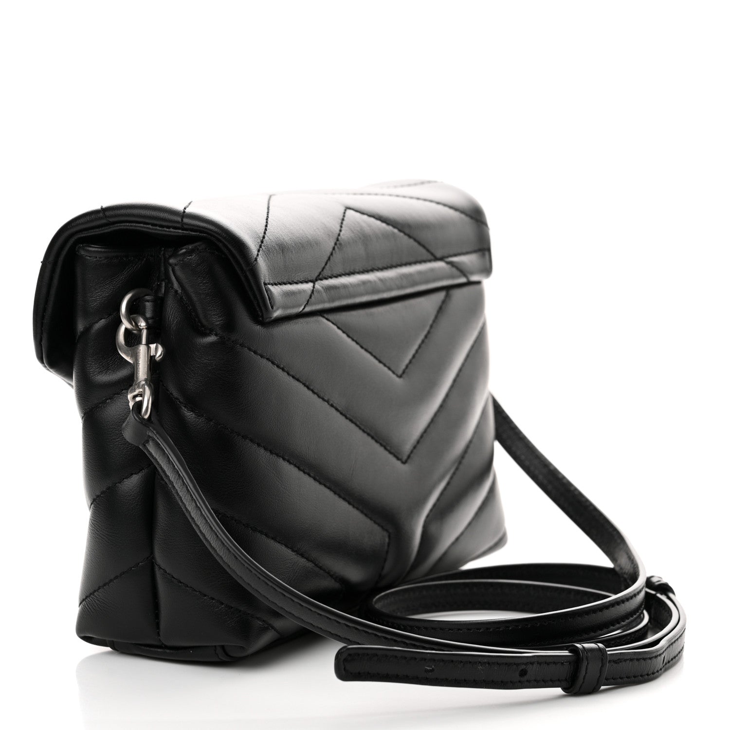 Saint Laurent Calfskin Y Quilted Monogram Toy Loulou Crossbody Bag Black 3 of 13