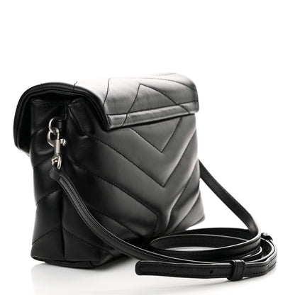 Saint Laurent Calfskin Y Quilted Monogram Toy Loulou Crossbody Bag Black 3 of 13