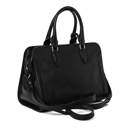 Alexander McQueen Pebbled Calfskin Small Skull Padlock Zip Around Tote Black 2 of 4