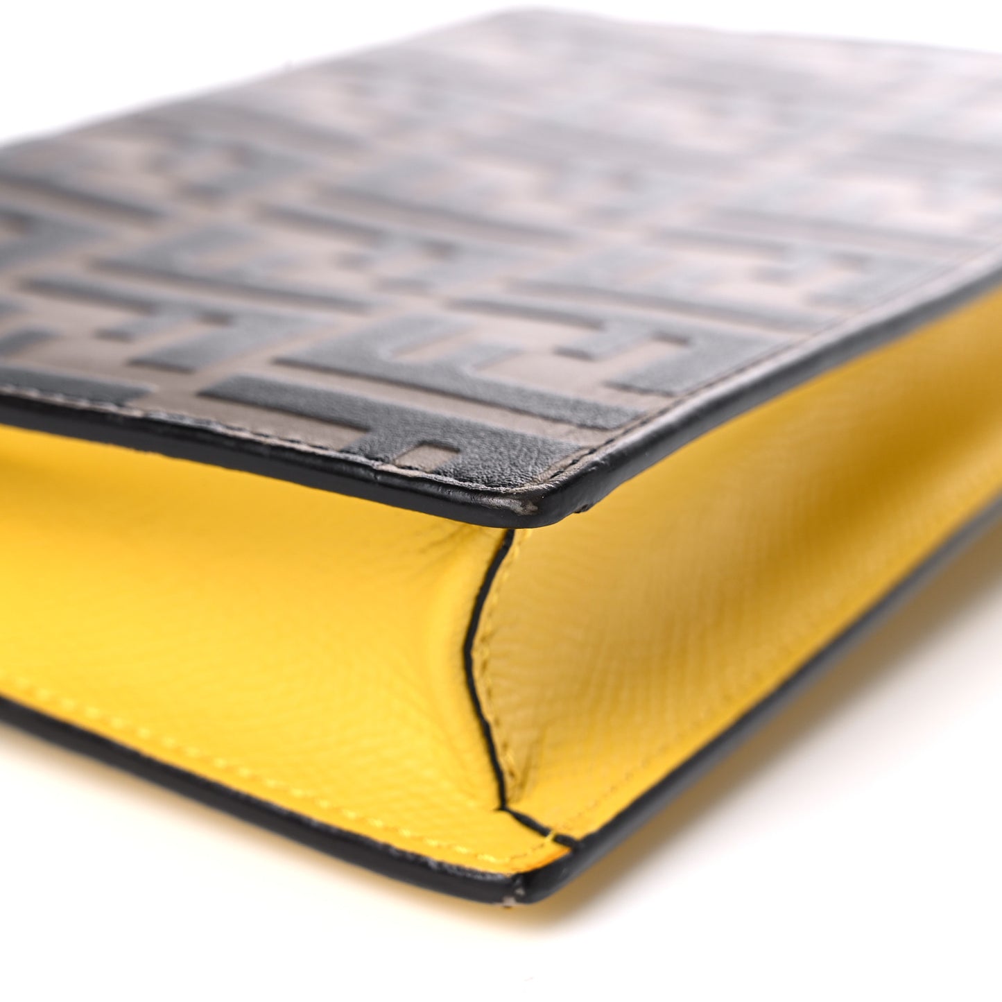 Vitello Cruise F is Fendi Bi-Color FF 1974 Embossed Medium Envelope Wallet On Chain Maya Black Sunflower