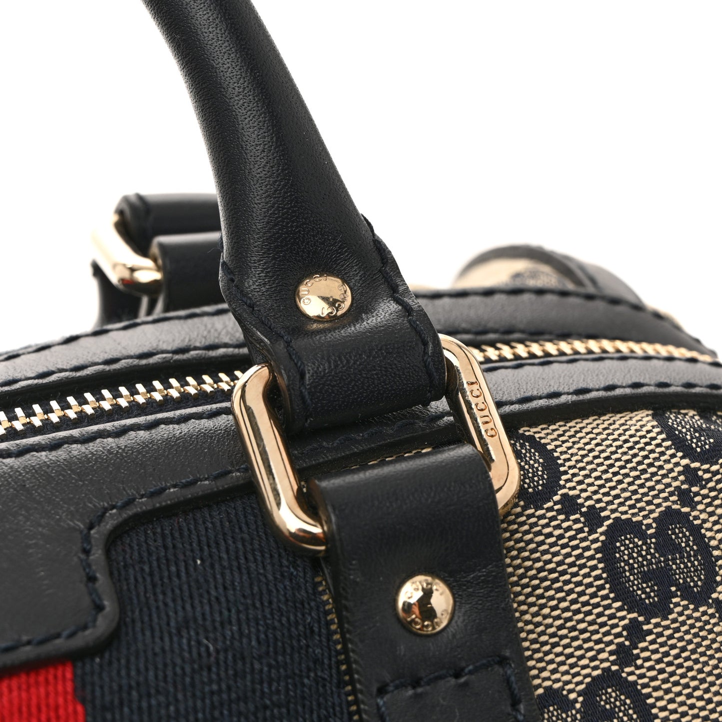 Monogram Vintage Web Small Boston Navy