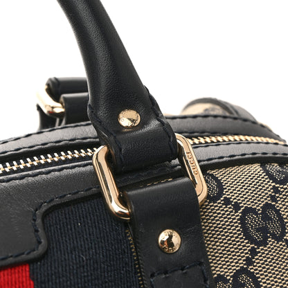 Gucci Monogram Vintage Web Small Boston Navy 11 of 12