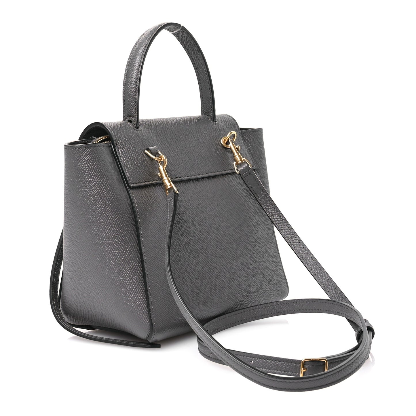 Grained Calfskin Nano Belt Bag Grey