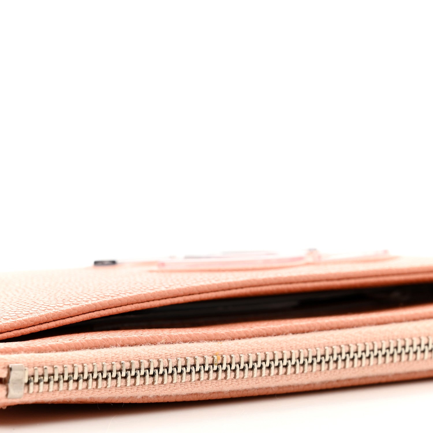 Chanel Caviar CC Zip Pouch Light Pink Black 7 of 8