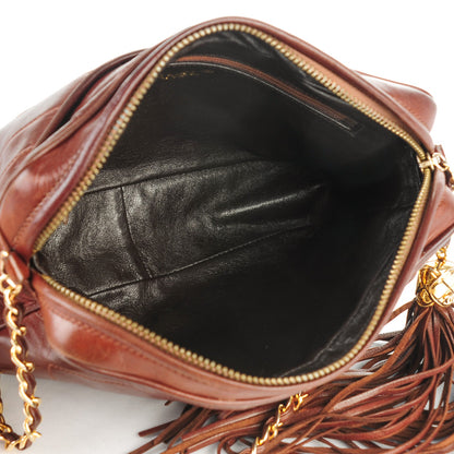 Chanel Lambskin Chevron Tassel Camera Case Brown 5 of 7