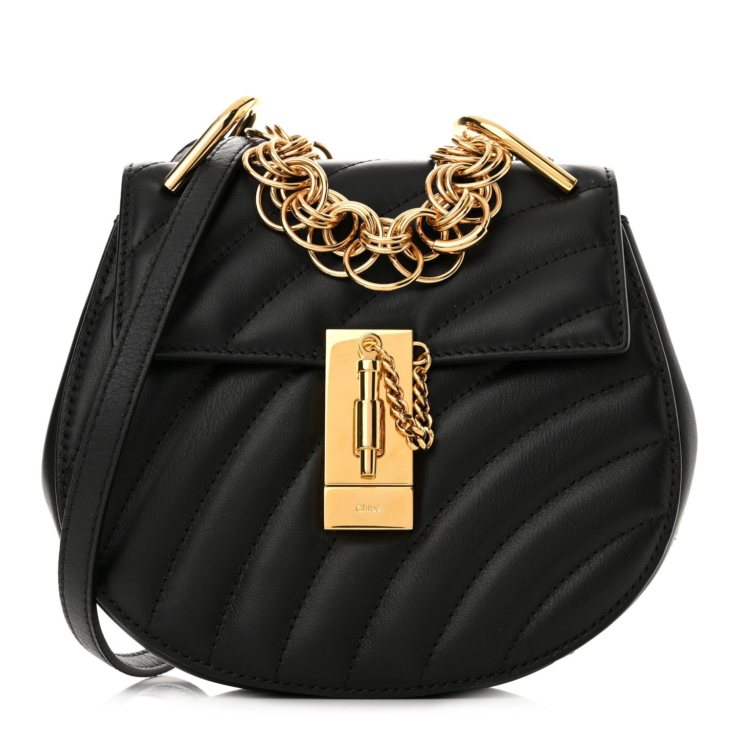 Calfskin Quilted Mini Drew Bijou Shoulder Bag Black