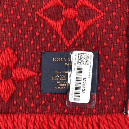 Louis Vuitton Wool Silk Logomania Scarf Rubis 3 of 3