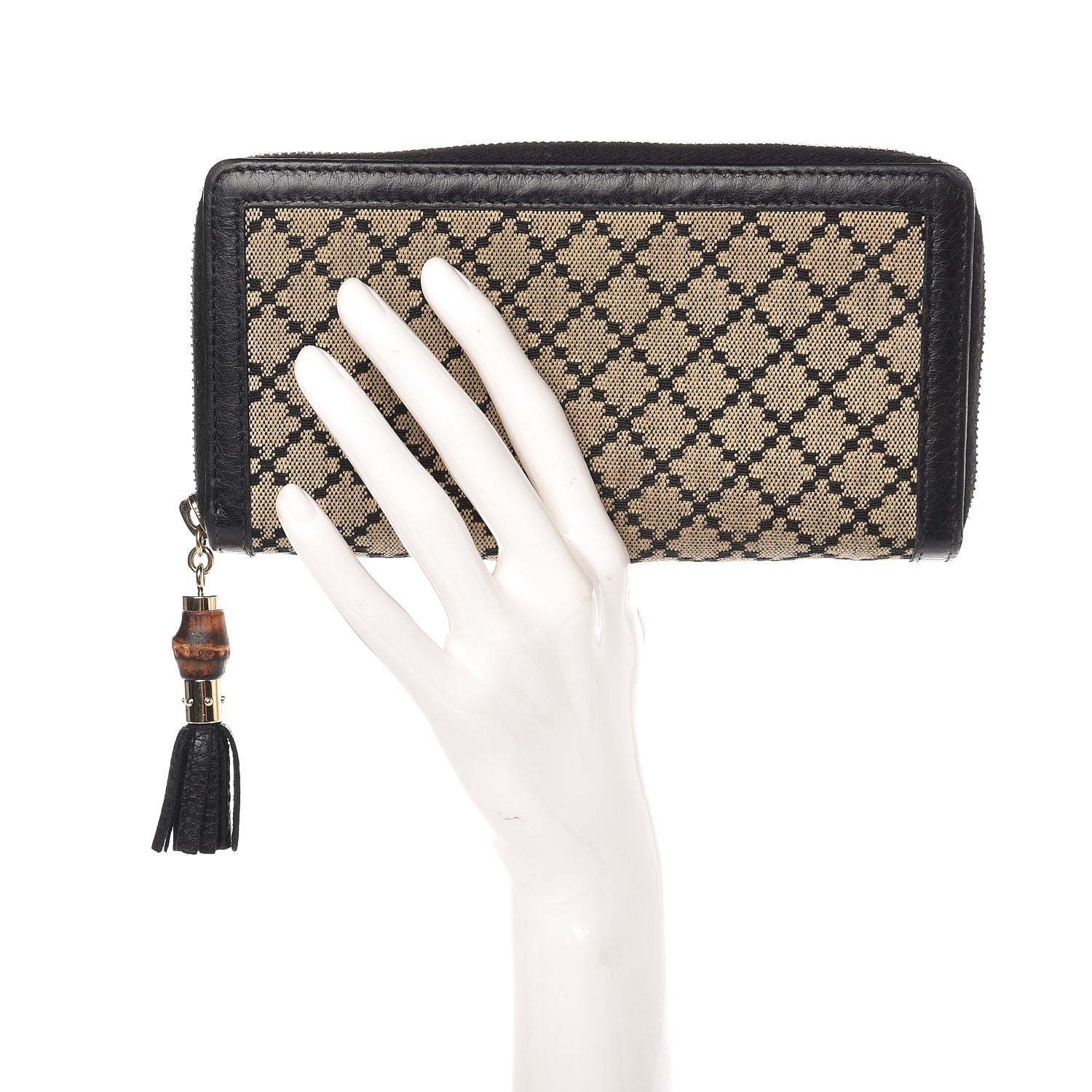 Gucci Diamante Bamboo Tassel Zip Around Wallet Dark Blue 2 of 11