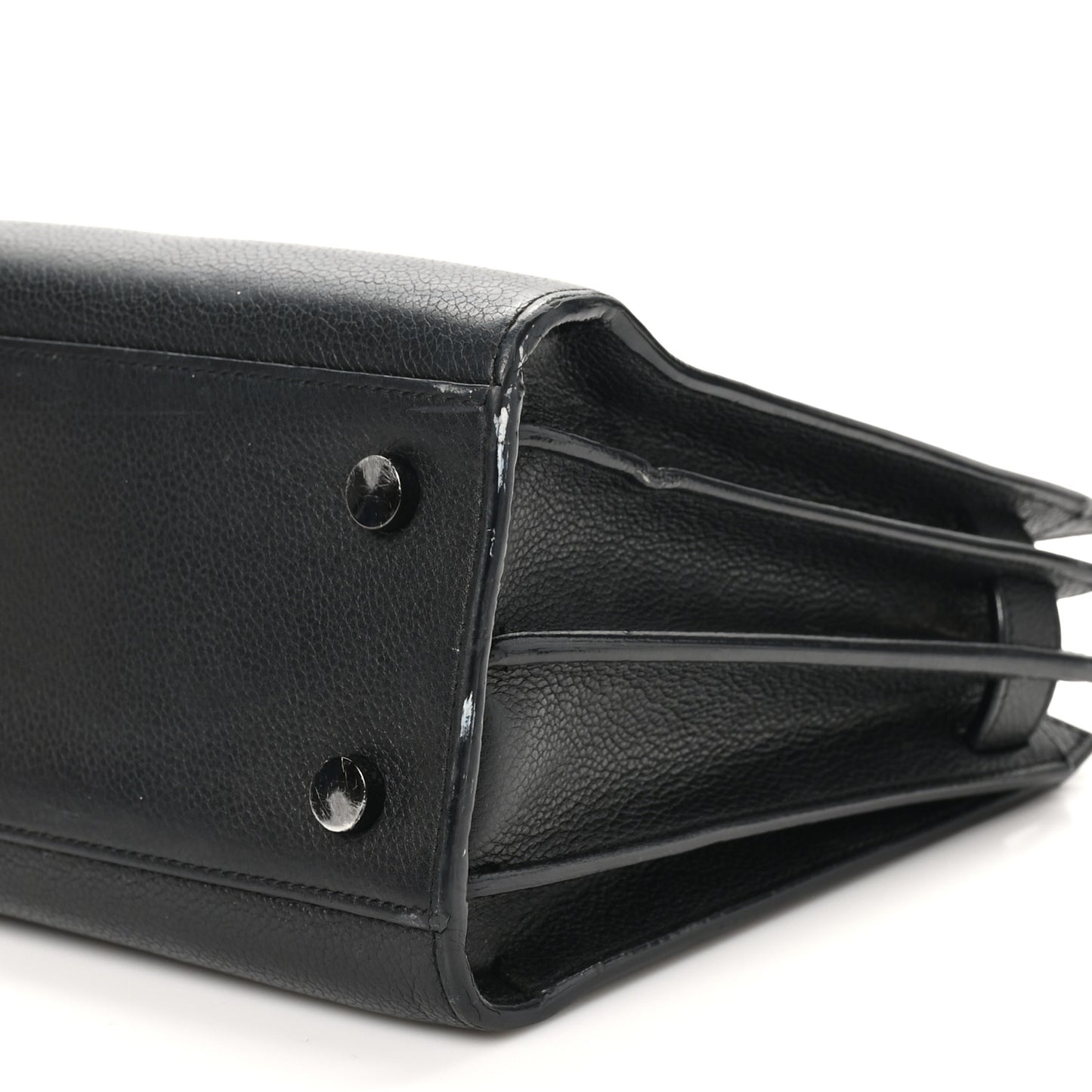 Grained Calfskin Baby Sac De Jour Black